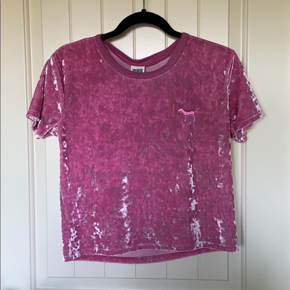 PINK Crushed Velvet Top